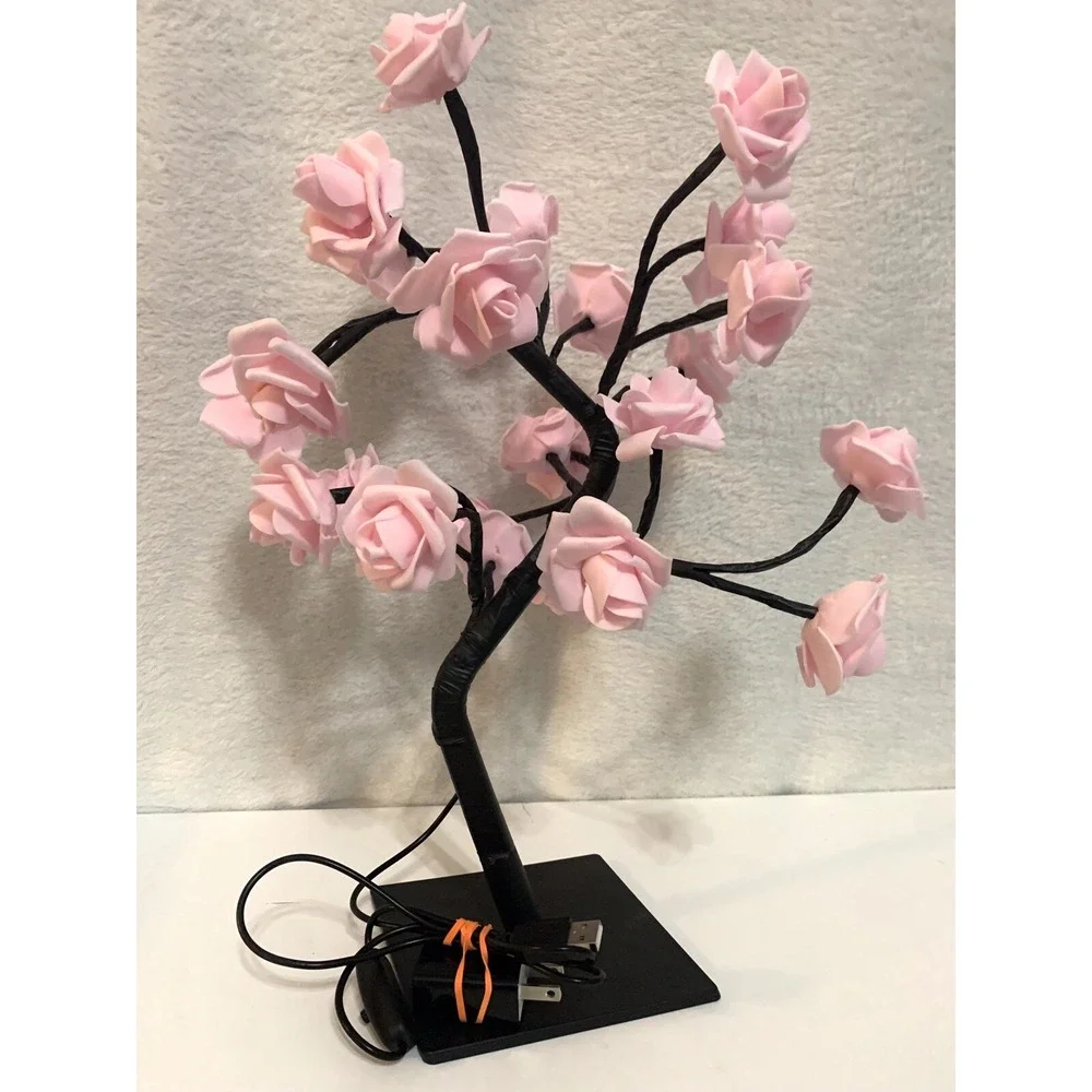 Pink Rose Flower Lamp USB Powered Light Up LED Tree Room Decoration Home Decor - Picture 5 of 8